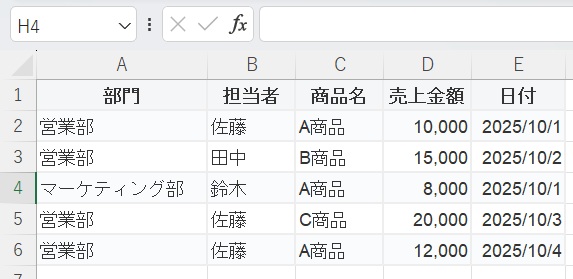 データテーブル