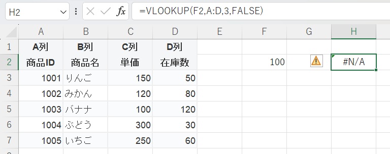 VLOOKUPエラー